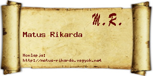 Matus Rikarda névjegykártya
